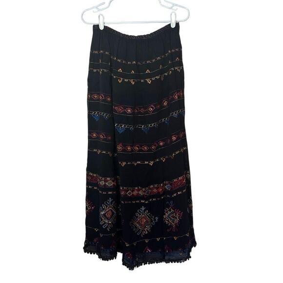 Chico’s Dresses & Skirts - Chico’s Elastic Waist Maxi Skirt Size 1 (M/8) Beaded Sequin Embroidered Boho NWT
